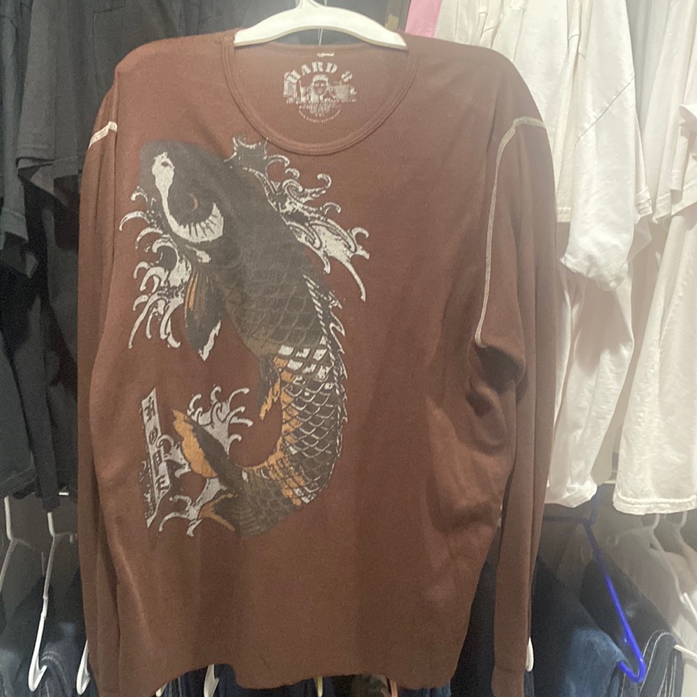 Hard 8 koi fish long sleeve thin thermal
